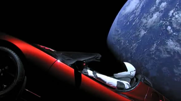 Tesla Roadster in Space